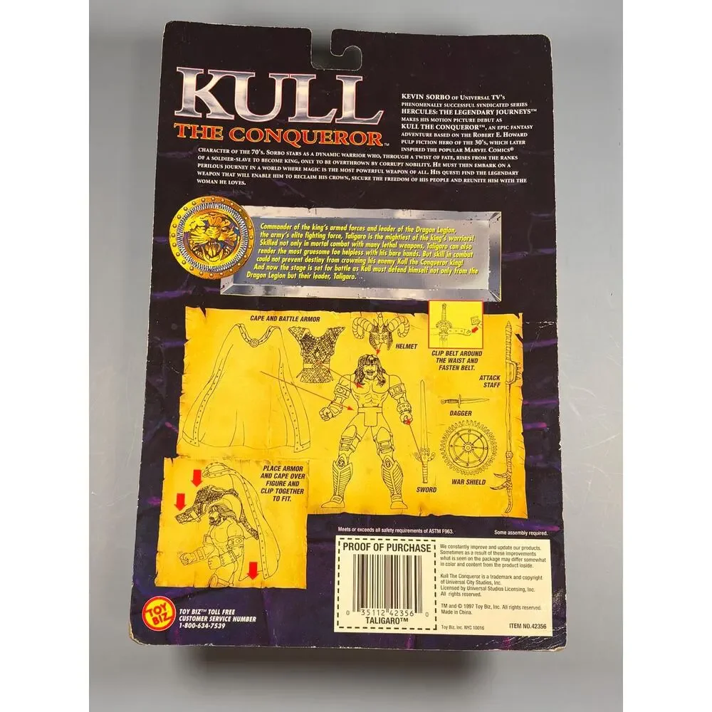 Vintage 1997 Kull the Conqueror Action Figure Taligaro Attack Armour 5” Toy Biz